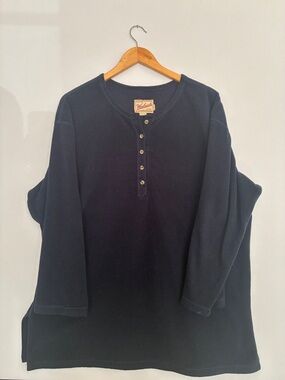 Vintage Woolrich Navy Henley Fleece Shirt